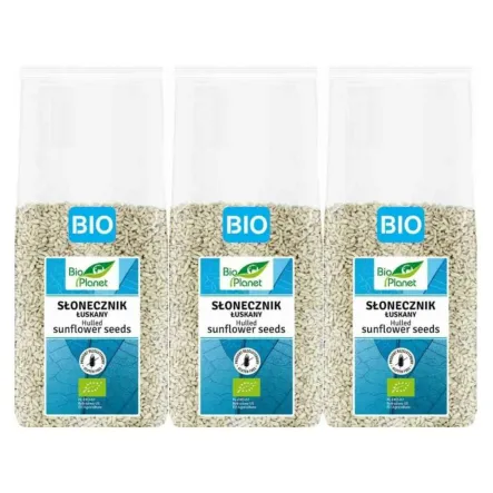 3 x Słonecznik Łuskany Bezglutenowy Bio 800 g - Bio Planet