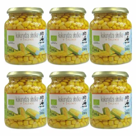 6 x Kukurydza Słodka W Zalewie W Słoiku Bio 230 g Bio Europa