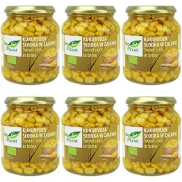 6 x Kukurydza Słodka w Zalewie Bio 340 g (230 g) - Bio Planet