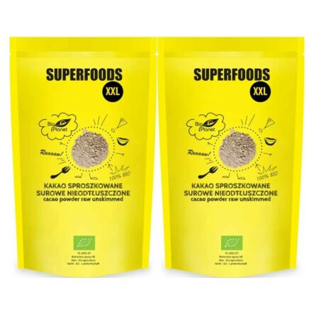 2 x Kakao Sproszkowane Surowe Nieodtłuszczone Bio 400 g - Bio Planet