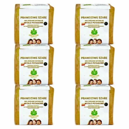 6 x Mydło Naturalne Potasowe Prawdziwe Szare 100 g - Mydlarnia Powrót do Natury