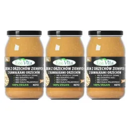 3 x Krem z Orzechów Ziemnych z Kawałkami Orzechów 100% 900 g - EOOVITA