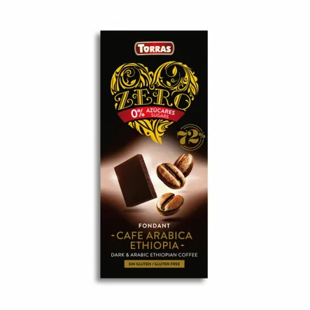 Czekolada Gorzka 72% Kakao z Kawą Bez Dodatku Cukru 100 g - Torras
