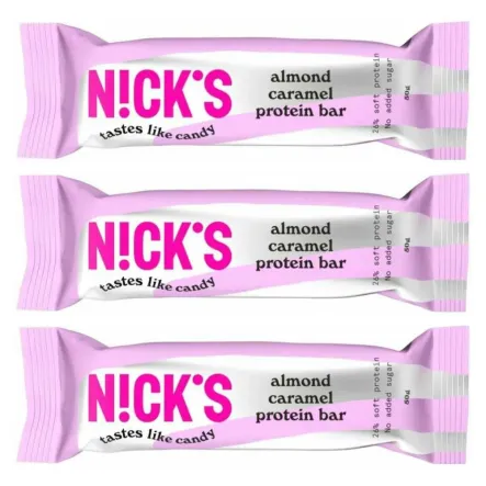 3 x Baton Proteinowy z Migdałami w Mlecznej Czekoladzie 50 g - Nicks