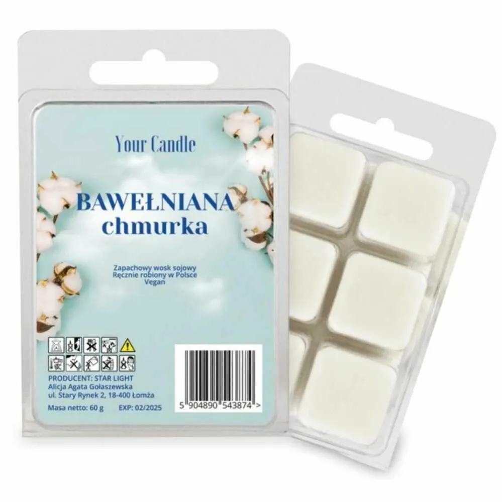 Wosk Sojowy Zapach Bawełniana Chmurka 60 g (6 x 10 g) - Your Candle