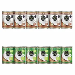 6 x Białe Kokosowe Mleczko 5-7% Tłuszczu 400 ml - Mr. Ming + 6 x Białe Kokosowe Mleczko BIO 17-19%Tłuszczu 400 ml - Mr. Ming