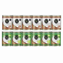 6 x Białe Kokosowe Mleczko 5-7% Tłuszczu 400 ml - Mr. Ming + 6 x Białe Kokosowe Mleczko BIO 17-19%Tłuszczu 400 ml - Mr. Ming