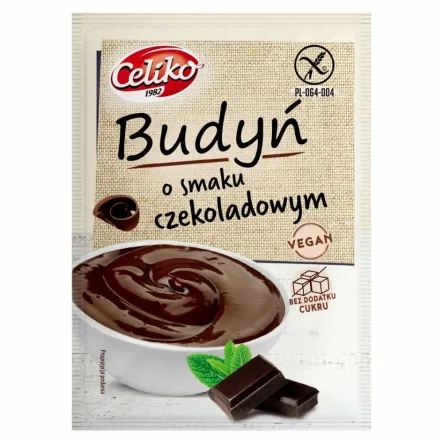 Budyń o Smaku Czekoladowym Bezglutenowy Bez Dodatku Cukru 40 g - Celiko