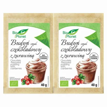 2 x Budyń o Smaku Czekoladowym z Żurawiną Bio 40 g - Bio Planet