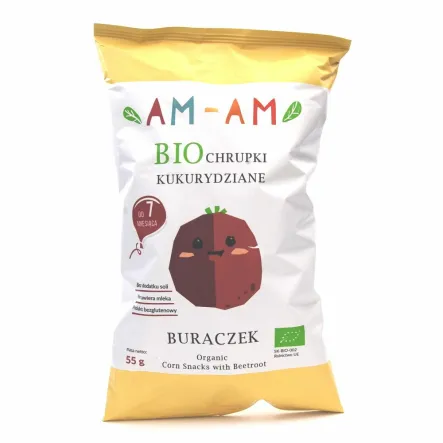 Chrupki Kukurydziane Buraczek Bezglutenowe 55 g - Am - Am - Przecena Krótka Data Minimalnej Trwałości