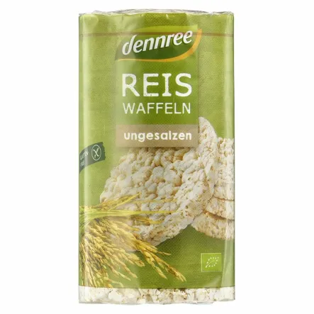 Wafle Ryżowe Pełnoziarniste Bezglutenowe Bio 100 g - Dennree