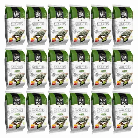 18 x Chipsy Nori Wasabi z Alg Morskich 4,5 g - Sen Soy
