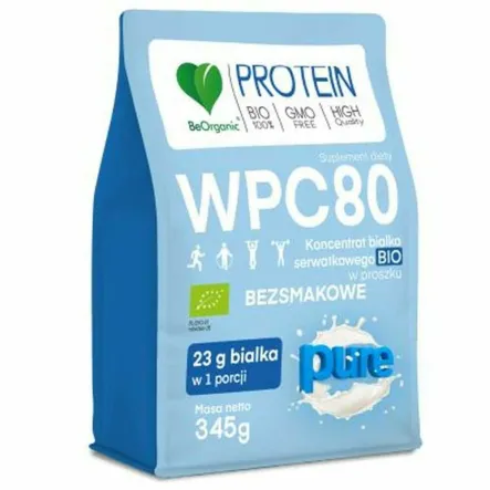 Białko Serwatkowe WPC 80 Bezsmakowe BIO 345 g - BeOrganic