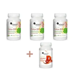 3 x PrenaCare® Folian 800 µg 60 Tabletek Vege + D3 2000IU 60 Kapsułek + Witamina D3 Forte Oil 4000 j.m. 120 Kapsułek - Aliness