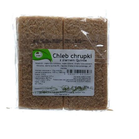 Chlebek Chrupki z Quinoa 75 g Natural - Przecena Krótka Data Minimalnej Trwałości