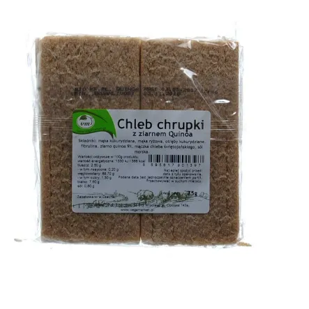 Chlebek Chrupki z Quinoa 75 g Natural - Przecena Krótka Data Minimalnej Trwałości