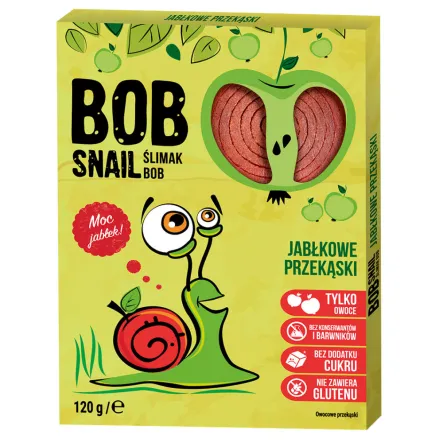 Przekąska Jabłkowa z Owoców Bez Dodatku Cukru 120 g - Bob Snail - Przecena Krótka Data Minimalnej Trwałości