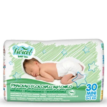 Pieluchy Jednorazowe Hipoalergiczne Eco 0-5 Kg Mini (30 Szt.)-Vivicot