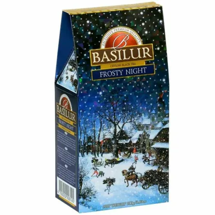 Herbata Czarna Liściasta z Dodatkami FROSTY NIGHT Stożek 100 g  - BASILUR 