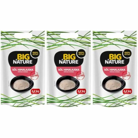 Zestaw 3 x Sól Himalajska Różowa Drobna 2,2 kg - Big Nature