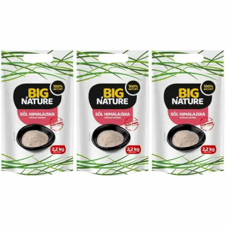 Zestaw 3 x Sól Himalajska Różowa Drobna 2,2 kg - Big Nature