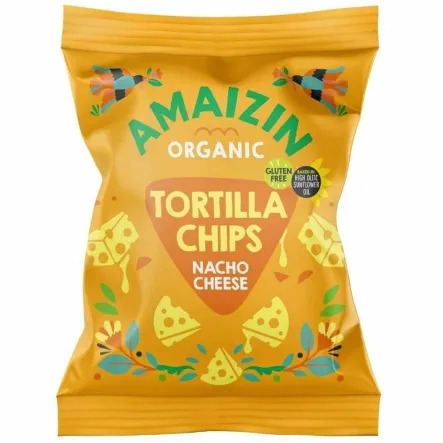 Chipsy Nachos Kukurydziane Serowe Bezglutenowe Bio 150 g - Amaizin