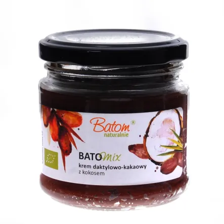 Krem Daktylowo Kakaowy z Olejem Kokosowym Bio 200 g Batom - Przecena Krótka Data Minimalnej Trwałości