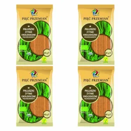 Zestaw 4 x Paluszki Żytnie Pełnoziarniste Bio 45 g Pięć Przemian