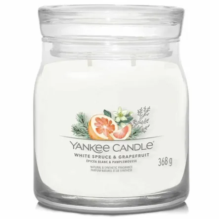 Świeca Średnia WHITE SPRUCE & GRAPEFRUIT - Wosk Sojowy 368 g - YANKEE CANDLE