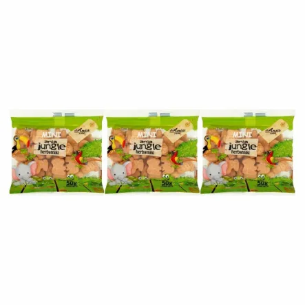 Zestaw 3 x Herbatniki Mini Jungle Bez Dodatku Cukru 50 g - Ania