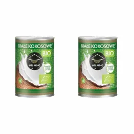 2 x Białe Kokosowe Mleczko BIO 17-19%Tłuszczu 400 ml - Mr. Ming -  Bez zbędnych dodatków!