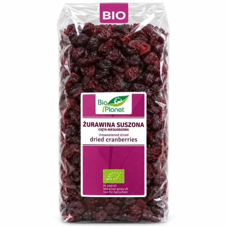 Żurawina Suszona Cięta Niesłodzona Bio 1 kg - Bio Planet