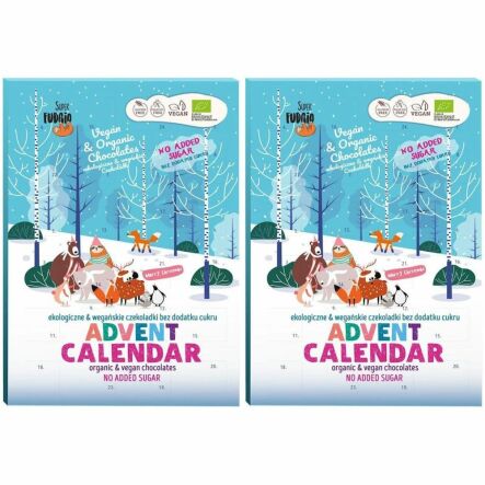 2 x Kalendarz Adwentowy z Czekoladkami z Erytrytolem Bez Dodatku Cukru BIO 100 g - Super Fudgio