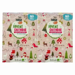 2 x Kalendarz Adwentowy z Czekoladkami z Erytrytolem Bez Dodatku Cukru BIO 100 g - Super Fudgio