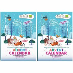 2 x Kalendarz Adwentowy z Czekoladkami z Erytrytolem Bez Dodatku Cukru BIO 100 g - Super Fudgio