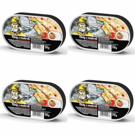 4 x Filety z Makreli w Sosie Pomidorowym 170 g - Kier