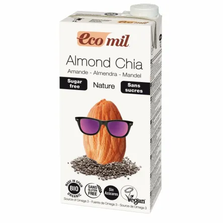 Napój Migdałowy Niesłodzony z Nasionami Chia Bio 1 l  UHT Ecomil