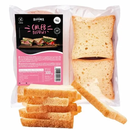 Chleb Tostowy Bezglutenowy 300 g Glutenex - Przecena Krótka Data Minimalnej Trwałości