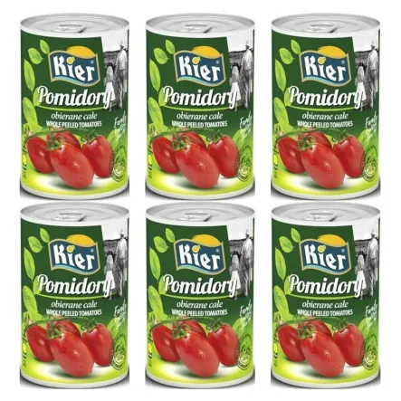 6 x Pomidory Obierane Całe 400 g - Kier