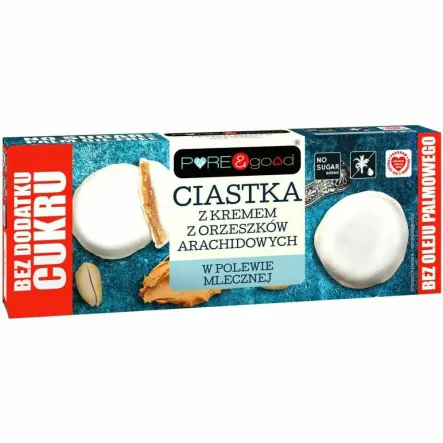 Ciastka z Kremem z Orzeszków Ziemnych w Polewie Mlecznej Bez Dodatku Cukru 128 g - PURE&Good (data: 16.09.2025)