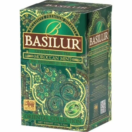 Herbata Zielona z Dodatkami Maroccan Mint 37,5 g (25x 1,5 g)- BASILUR