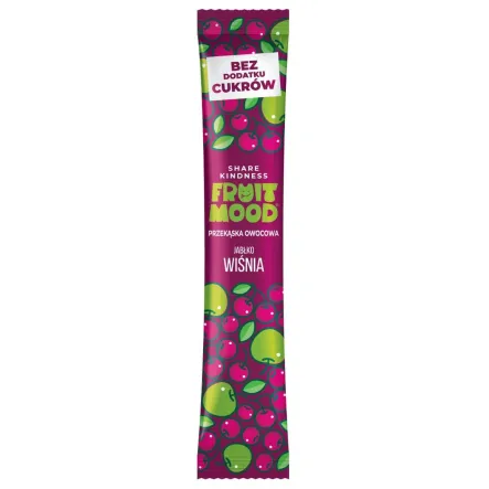 Przekąska Owocowa Jabłko i Wiśnia Bez Dodatku Cukrów Bezglutenowa 10 g - Fruit Mood