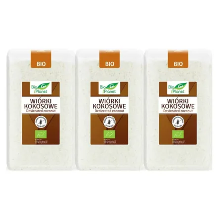 3 x Wiórki Kokosowe Bezglutenowe Bio 500 g - Bio Planet