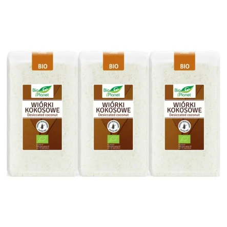 3 x Wiórki Kokosowe Bezglutenowe Bio 500 g - Bio Planet