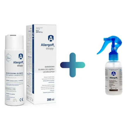 Allergoff Atopy - Barierowa Oliwka do Kąpieli Leczniczych 200 ml - ICB Pharma + Allergoff Spray MINI 120 ml - ICB Pharma