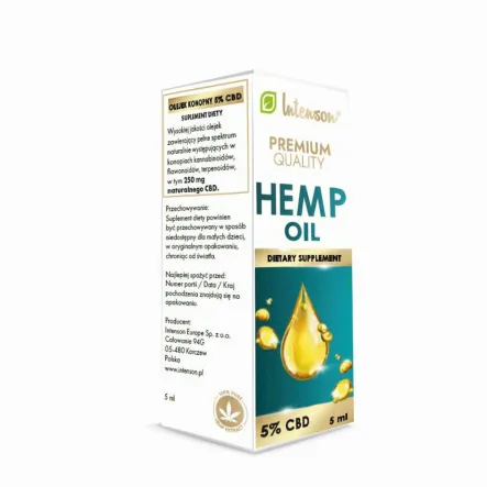 Olejek CBD 5 ml z Konopi 5% CBD Intenson