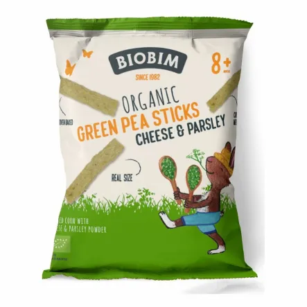 Chrupki z Zielonego Groszku Serowo Pietruszkowe z Witaminą B1 od 8 msc Bio 25 g Biobim