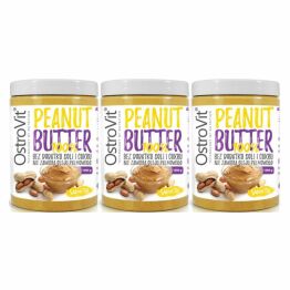 Zestaw 3 x 100% Masło Orzechowe Gładkie Smooth 1000 g OstroVit 