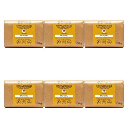 6 x Tradycyjne polskie szare mydło z ekstraktem z rumianku 100 g Barwa