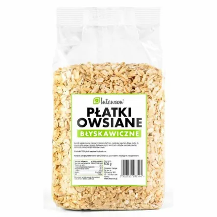 Płatki Owsiane Błyskawiczne 500 g - Intenson - Przecena Krótka Data Minimalnej Trwałości